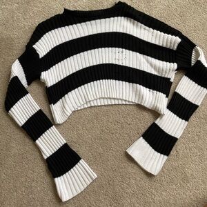 Stripe crop sweater
